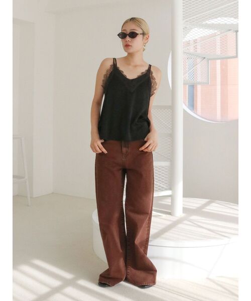 Ungrid（アングリッド）の「ブリーチデザインフレアデニム（デニムパンツ・レディース・ブラウン/オフホワイト・26inch/25inch/24inch）」の7枚目の写真