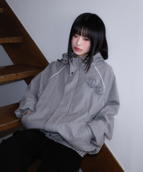 ROSEFRANTZ（ロゼフランツ）の「Rose Corsage Check Windbreaker [Black]（ナイロンジャケット・レディース・ブラック・OS）」の19枚目の写真