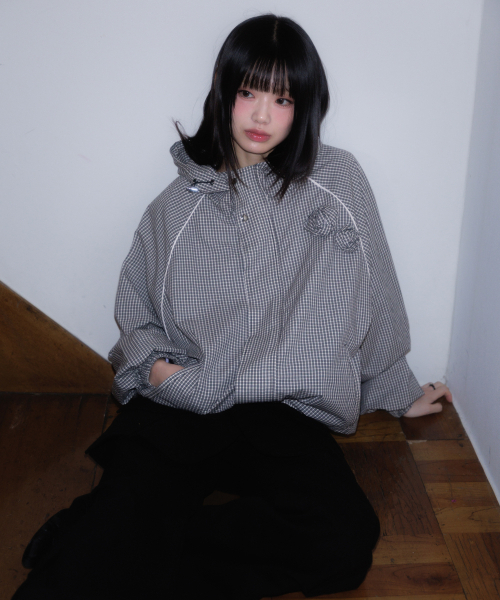 ROSEFRANTZ（ロゼフランツ）の「Rose Corsage Check Windbreaker [Black]（ナイロンジャケット・レディース・ブラック・OS）」の20枚目の写真