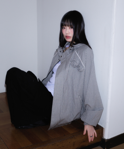 ROSEFRANTZ（ロゼフランツ）の「Rose Corsage Check Windbreaker [Black]（ナイロンジャケット・レディース・ブラック・OS）」の12枚目の写真