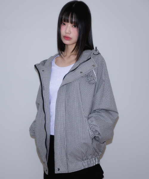 ROSEFRANTZ（ロゼフランツ）の「Rose Corsage Check Windbreaker [Black]（ナイロンジャケット・レディース・ブラック・OS）」の13枚目の写真