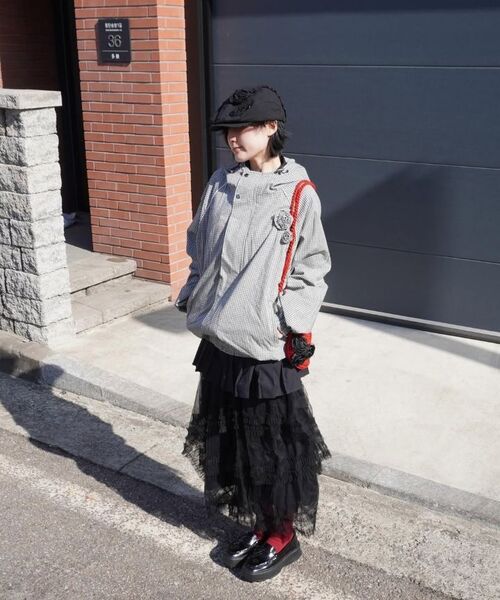 ROSEFRANTZ（ロゼフランツ）の「Rose Corsage Check Windbreaker [Black]（ナイロンジャケット・レディース・ブラック・OS）」の5枚目の写真