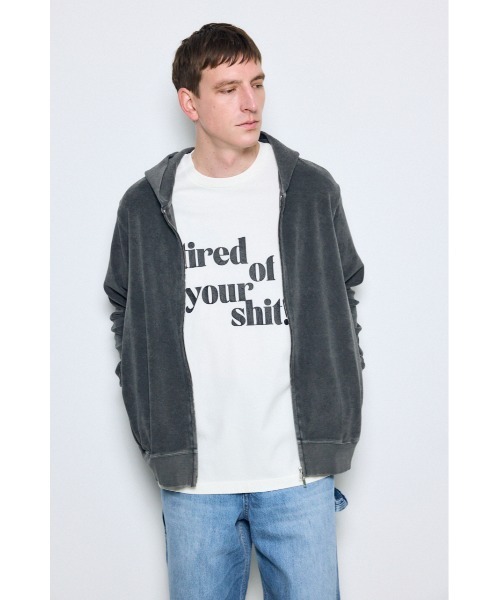AZUL by moussy（アズールバイマウジー）の「ソフトパイルジップアップフーディー 春服　秋服　フルジップパーカー（パーカー・メンズ・カーキ/ライトブラック/モカ・LARGE/MEDIUM/X-LARGE）」の4枚目の写真