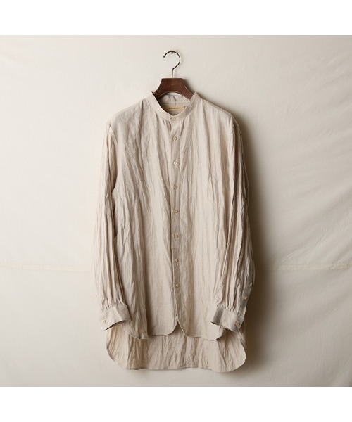 suzuki takayuki（スズキタカユキ）の「peasant shirt（シャツ/ブラウス・メンズ・ホワイト/ベージュ/ブラック・01）」の3枚目の写真