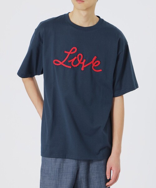 LOVEロゴ刺繍 ブラックTシャツ LOVEコード刺繍Tシャツ(トップス)｜LOVELESS(ラブレス)のファッション