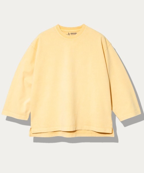 go slow caravan(ゴースローキャラバン)の「32/1 三本引き揃え ヘビー天竺 ケミカル ワイド 9/S TEE(Tシャツ/カットソー・メンズ・グリーン/パープル/イエロー・X-LARGE/LARGE/MEDIUM)」の3枚目の写真