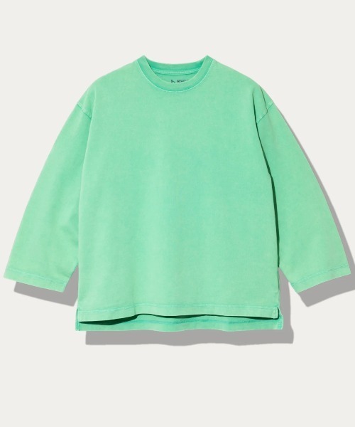 go slow caravan(ゴースローキャラバン)の「32/1 三本引き揃え ヘビー天竺 ケミカル ワイド 9/S TEE(Tシャツ/カットソー・メンズ・グリーン/パープル/イエロー・X-LARGE/LARGE/MEDIUM)」の1枚目の写真