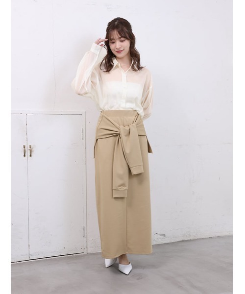 fifth(フィフス)の「サイドデザインシアーシャツ(シャツ/ブラウス・レディース・ライトブルー/ホワイト/ベージュ・M)」の17枚目の写真