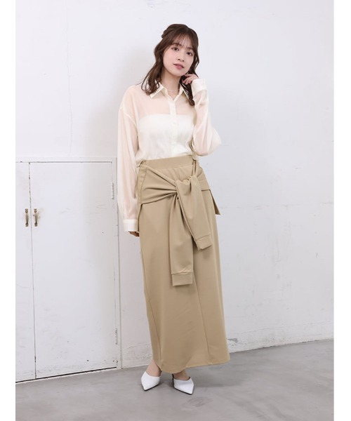 fifth(フィフス)の「サイドデザインシアーシャツ(シャツ/ブラウス・レディース・ライトブルー/ホワイト/ベージュ・M)」の18枚目の写真