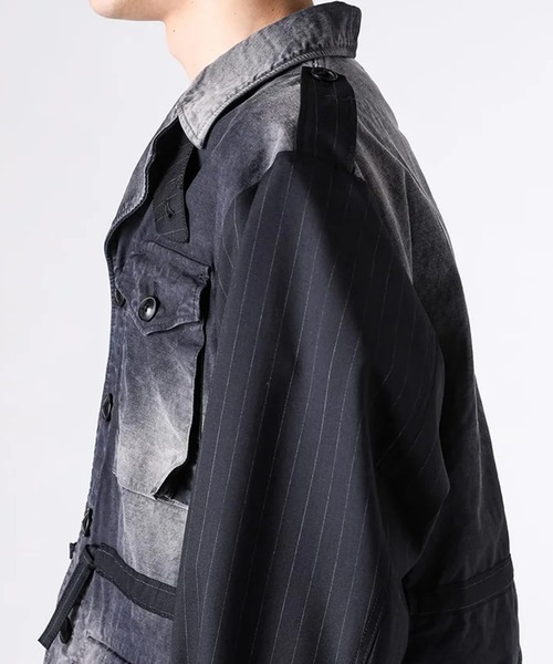 KHOKI（コッキ）の「【KHOKI/コッキ】Combination Military Jacket（ミリタリージャケット・メンズ・ブラック/カーキ・2/3）」の3枚目の写真