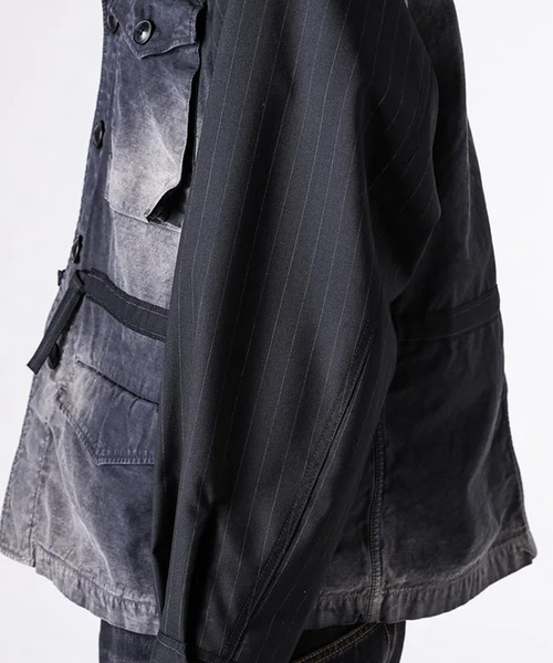 KHOKI（コッキ）の「【KHOKI/コッキ】Combination Military Jacket（ミリタリージャケット・メンズ・ブラック/カーキ・2/3）」の4枚目の写真