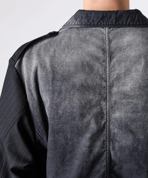KHOKI（コッキ）の「【KHOKI/コッキ】Combination Military Jacket（ミリタリージャケット・メンズ・ブラック/カーキ・2/3）」の5枚目の写真