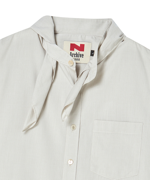 Beyond Closet（-）の「[コレクションライン] スカーフディテールラウンドシャツ アイボリー（シャツ/ブラウス・メンズ・その他・LARGE/MEDIUM）」の8枚目の写真