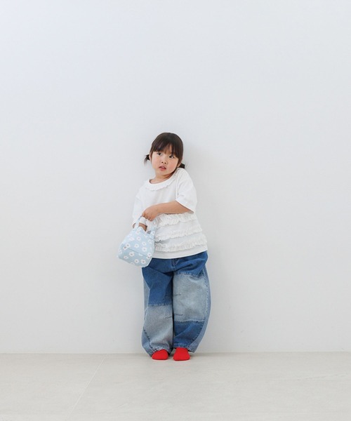 LOWRYS FARM（ローリーズファーム）の「チビフリルプルオーバーＳＳ　664976（Tシャツ/カットソー・キッズ・ブルー/オフホワイト/ブラック・140cm/130cm/120cm/110cm/150cm）」の5枚目の写真