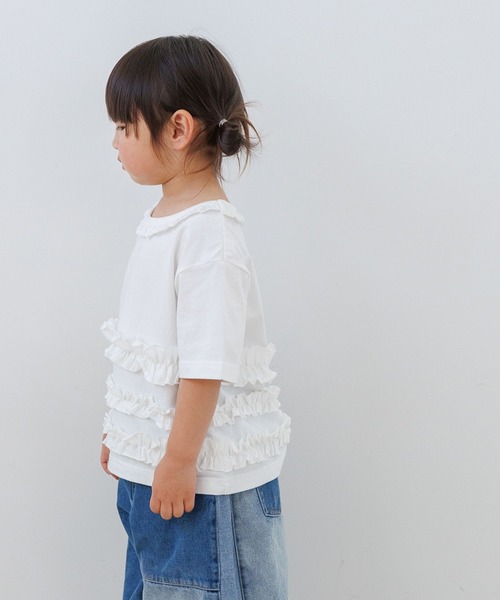 LOWRYS FARM（ローリーズファーム）の「チビフリルプルオーバーＳＳ　664976（Tシャツ/カットソー・キッズ・ブルー/オフホワイト/ブラック・140cm/130cm/120cm/110cm/150cm）」の8枚目の写真