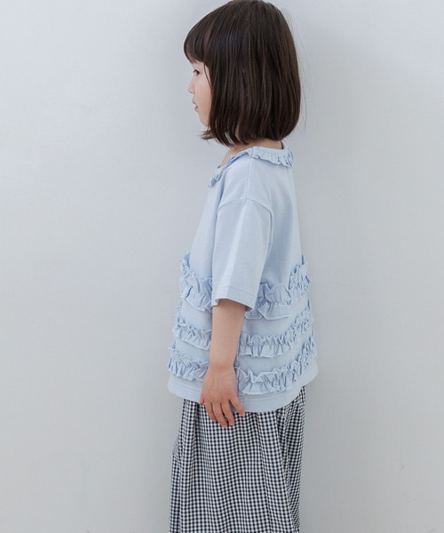 LOWRYS FARM（ローリーズファーム）の「チビフリルプルオーバーＳＳ　664976（Tシャツ/カットソー・キッズ・ブルー/オフホワイト/ブラック・140cm/130cm/120cm/110cm/150cm）」の12枚目の写真