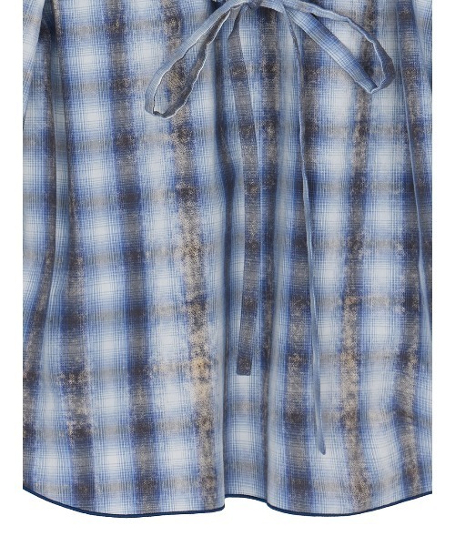 Ameri(アメリ)の「UNEVEN CHECK RIBBON SHIRT(シャツ/ブラウス・レディース・ネイビー/ブルー・FREE)」の20枚目の写真