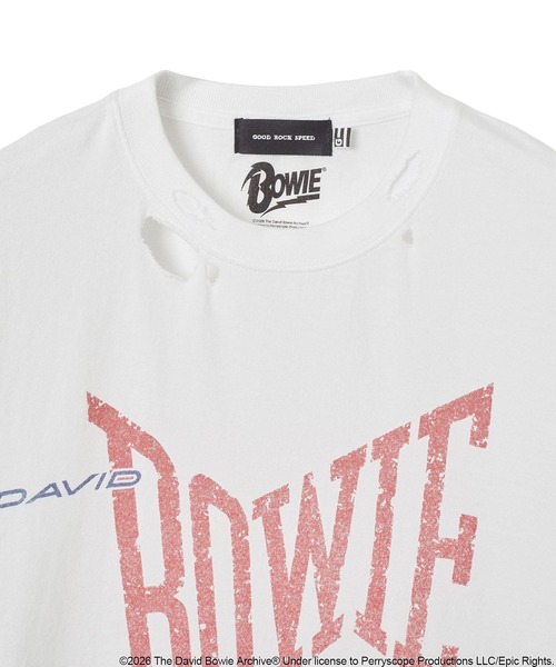 GOOD ROCK SPEED(グッドロックスピード)の「(GOOD ROCK SPEED)DAVIDBOWIE TSHIRT(Tシャツ/カットソー・レディース・ホワイト・ONE SIZE)」の4枚目の写真