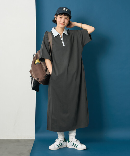 FREAK'S STORE(フリークスストア)の「藤本美貴 × FREAK'S STORE/フリークスストア 配色ハーフジップワンピース(ワンピース・レディース・ブラウン/チャコール・フリ-)」の19枚目の写真