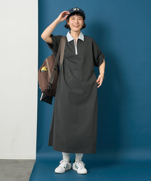 FREAK'S STORE(フリークスストア)の「藤本美貴 × FREAK'S STORE/フリークスストア 配色ハーフジップワンピース(ワンピース・レディース・ブラウン/チャコール・フリ-)」の20枚目の写真