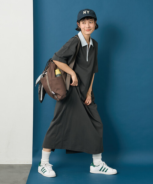 フリークスストア　チューリップワンピース 藤本美貴 × FREAK'S STORE/フリークスストア 配色ハーフジップ