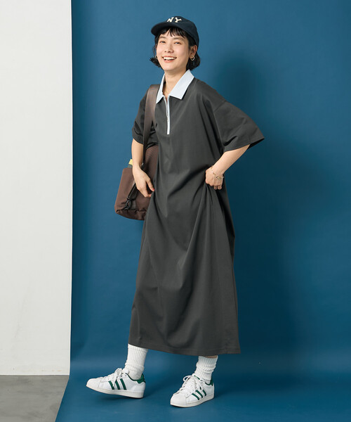 FREAK'S STORE(フリークスストア)の「藤本美貴 × FREAK'S STORE/フリークスストア 配色ハーフジップワンピース(ワンピース・レディース・ブラウン/チャコール・フリ-)」の22枚目の写真