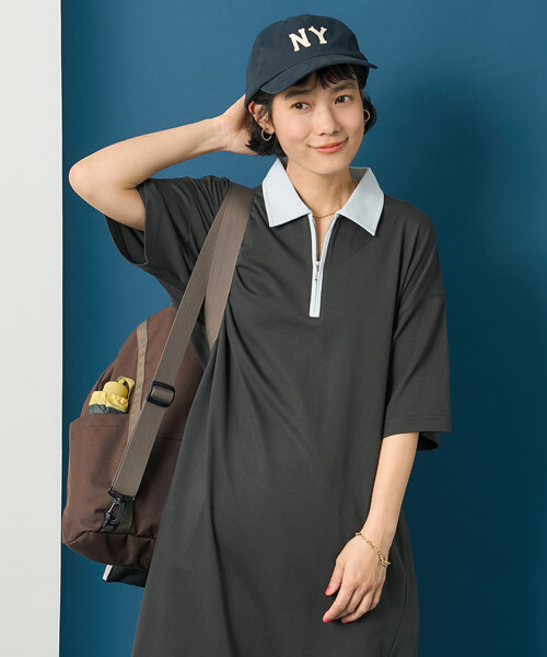 藤本美貴 × FREAK'S STORE/フリークスストア 配色ハーフジップ