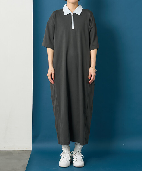 フリークスストア　チューリップワンピース 藤本美貴 × FREAK'S STORE/フリークスストア 配色ハーフジップ