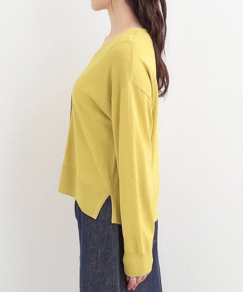 SHOO・LA・RUE(シューラルー)の「【洗濯機可/ひんやり/UV】さらっとしたタッチが心地よい ショート丈Vカーディガン(カーディガン/ボレロ・レディース・ブルー系その他/マスタード/ダークブラウン/ライトグレー/ブラック・04/03/02/01)」の19枚目の写真