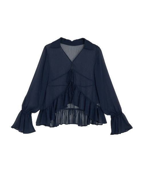 ZOZOTOWN限定＞RIBBON FRILL SHEER BROUSE（シャツ/ブラウス）｜Ameri