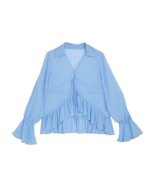 ZOZOTOWN限定＞RIBBON FRILL SHEER BROUSE（シャツ/ブラウス）｜Ameri
