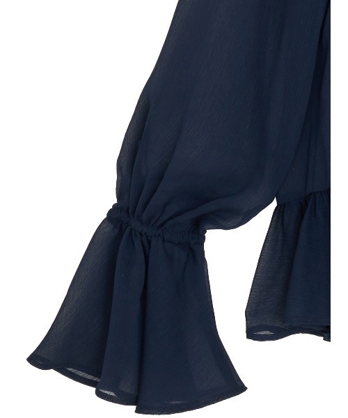 Ameri(アメリ)の「<ZOZOTOWN限定>RIBBON FRILL SHEER BROUSE(シャツ/ブラウス・レディース・ネイビー/アイボリー/ブルー・FREE)」の14枚目の写真