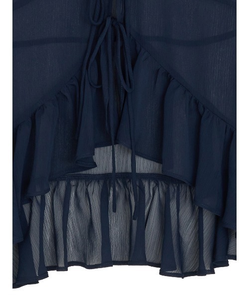 Ameri(アメリ)の「<ZOZOTOWN限定>RIBBON FRILL SHEER BROUSE(シャツ/ブラウス・レディース・ネイビー/アイボリー/ブルー・FREE)」の15枚目の写真