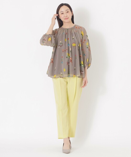 S.ESSENTIALS(エスエッセンシャルズ)の「【AIKO FUKUDAコラボ】プリントブラウス(シャツ/ブラウス・レディース・ダークネイビー/グレー系その他・38)」の13枚目の写真