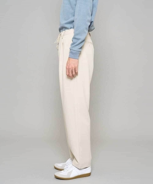 a.v.v（アーヴェヴェ）の「【イージーケア/洗濯機で洗える/速乾/毛玉になりにくい/ストレッチ】メランジストレッチ１タックワイドイージースラックス（その他パンツ・メンズ・ブラック/アイボリー・46/48）」の13枚目の写真