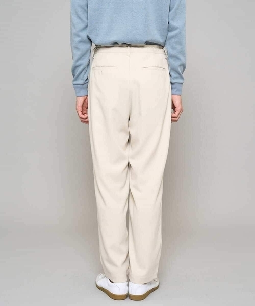 a.v.v（アーヴェヴェ）の「【イージーケア/洗濯機で洗える/速乾/毛玉になりにくい/ストレッチ】メランジストレッチ１タックワイドイージースラックス（その他パンツ・メンズ・ブラック/アイボリー・46/48）」の14枚目の写真