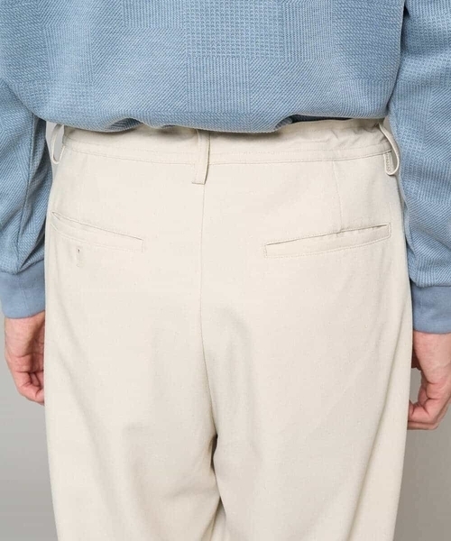 a.v.v（アーヴェヴェ）の「【イージーケア/洗濯機で洗える/速乾/毛玉になりにくい/ストレッチ】メランジストレッチ１タックワイドイージースラックス（その他パンツ・メンズ・ブラック/アイボリー・46/48）」の17枚目の写真