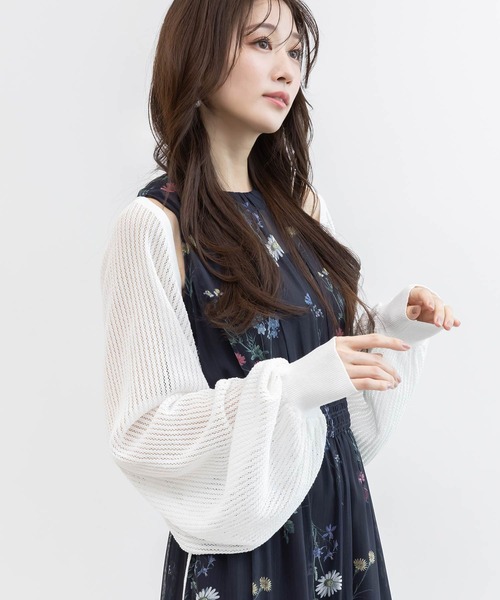 RANDA(ランダ)の「ボレロニットカーディガン(カーディガン/ボレロ・レディース・ベージュ/ピンク/ブラック/ホワイト・FREE)」の2枚目の写真