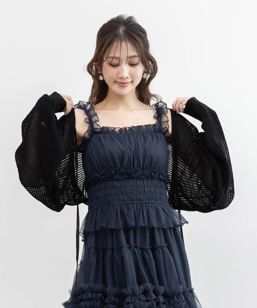 RANDA(ランダ)の「ボレロニットカーディガン(カーディガン/ボレロ・レディース・ベージュ/ピンク/ブラック/ホワイト・FREE)」の3枚目の写真