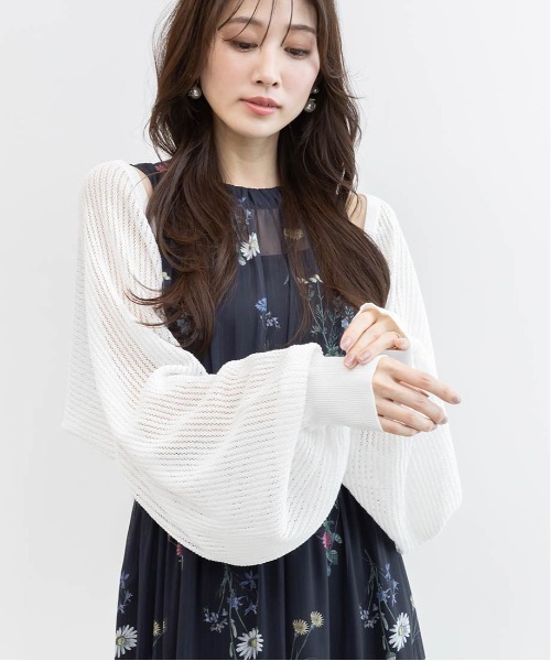 RANDA(ランダ)の「ボレロニットカーディガン(カーディガン/ボレロ・レディース・ベージュ/ピンク/ブラック/ホワイト・FREE)」の5枚目の写真