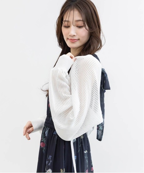 RANDA(ランダ)の「ボレロニットカーディガン(カーディガン/ボレロ・レディース・ベージュ/ピンク/ブラック/ホワイト・FREE)」の7枚目の写真