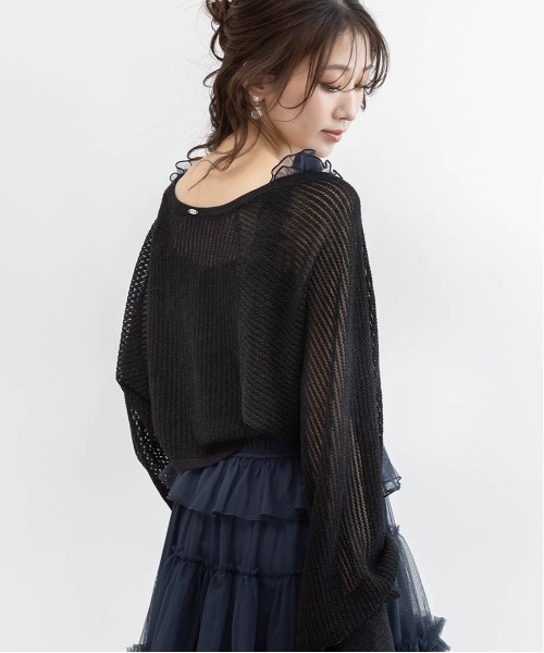 RANDA(ランダ)の「ボレロニットカーディガン(カーディガン/ボレロ・レディース・ベージュ/ピンク/ブラック/ホワイト・FREE)」の10枚目の写真