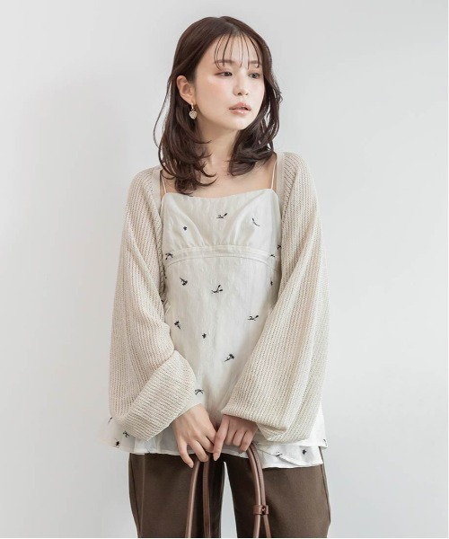 RANDA(ランダ)の「ボレロニットカーディガン(カーディガン/ボレロ・レディース・ベージュ/ピンク/ブラック/ホワイト・FREE)」の14枚目の写真