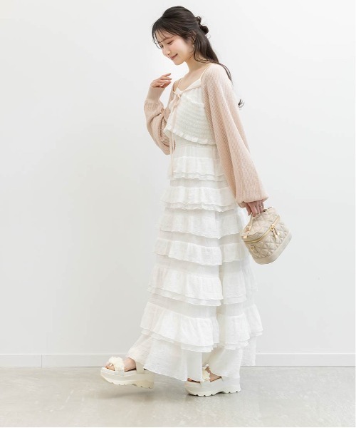 RANDA(ランダ)の「ボレロニットカーディガン(カーディガン/ボレロ・レディース・ベージュ/ピンク/ブラック/ホワイト・FREE)」の20枚目の写真