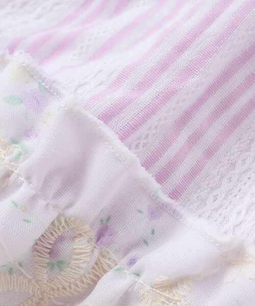 SLAP SLIP(スラップスリップ)の「【お揃い】ストライプ総柄切り替えティアード天竺半袖Tシャツ(80~130cm)(Tシャツ/カットソー・キッズ・パープル系その他/イエロー系その他・80cm/90cm/100cm/130cm/110cm/120cm)」の21枚目の写真