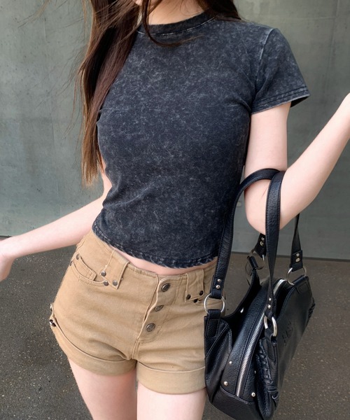 VEILA(ヴェイラ)の「ピグメントコンパクトTシャツ(Tシャツ/カットソー・レディース・ピンク/ホワイト・フリー)」の12枚目の写真