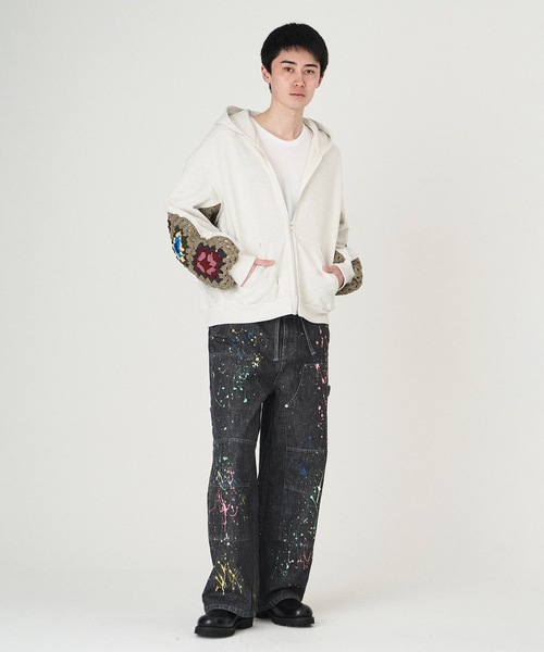 DISCOVERED（ディスカバード）の「CROCHET SLEEVE SWEAT PARKA（パーカー・メンズ・ブラック/ホワイト・1/3）」の11枚目の写真