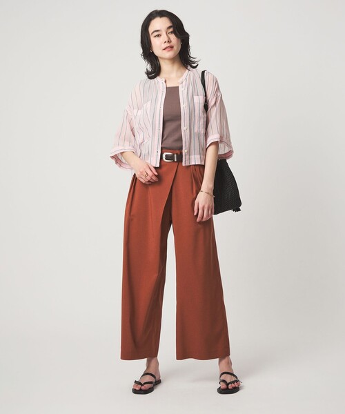 green label relaxing(グリーンレーベルリラクシング)の「100/2 ポケット ストライプ シャツ(シャツ/ブラウス・レディース・ライム/ライトピンク/オフホワイト・FREE)」の19枚目の写真