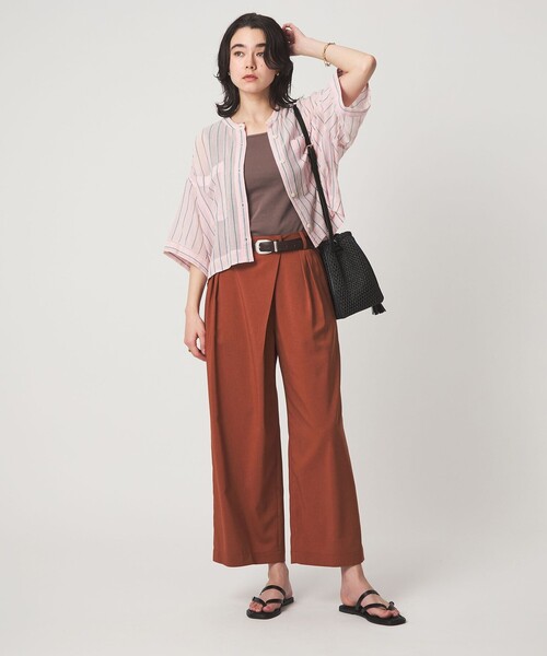 green label relaxing(グリーンレーベルリラクシング)の「100/2 ポケット ストライプ シャツ(シャツ/ブラウス・レディース・ライム/ライトピンク/オフホワイト・FREE)」の18枚目の写真