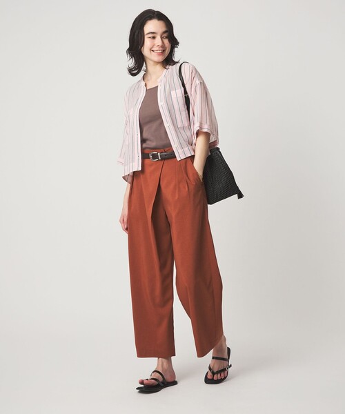 green label relaxing(グリーンレーベルリラクシング)の「100/2 ポケット ストライプ シャツ(シャツ/ブラウス・レディース・ライム/ライトピンク/オフホワイト・FREE)」の17枚目の写真